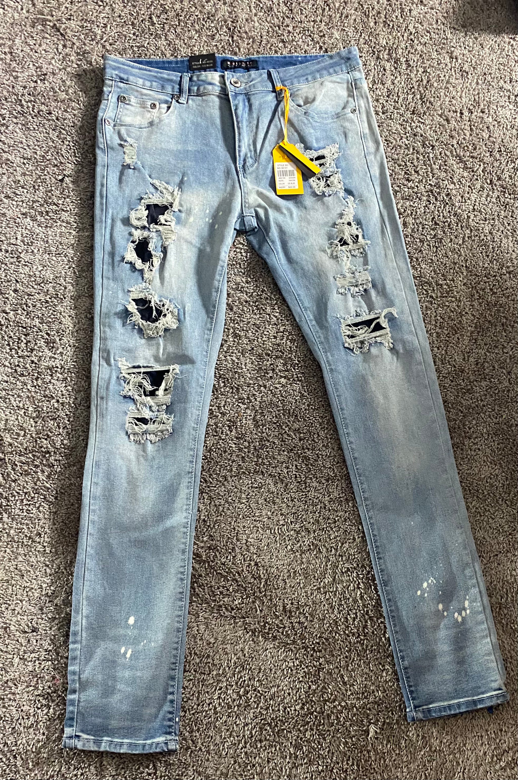 Corey Light Blue Washed Ripped Jeans