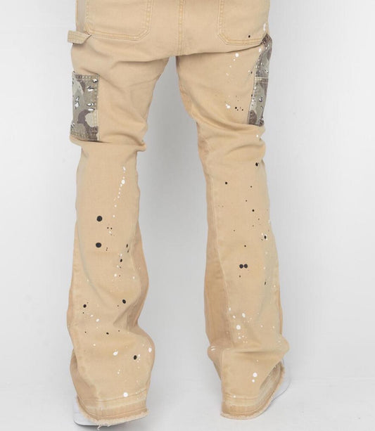 Khaki Flare Jeans